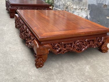 Sập nguyên tấm gỗ gụ đục mai điểu vân gỗ đẹp