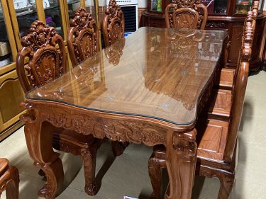 Bộ bàn ghế ăn 8 ghế gỗ hương đá