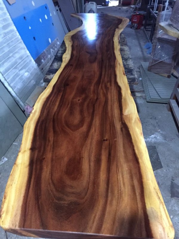 Bàn gỗ me tây nguyên tấm dài 3m2, rộng 80cm