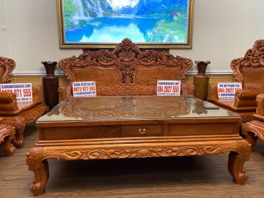 Bộ bàn ghế Hoàng Gia K5 gỗ hương đá mẫu mới nhất 2020