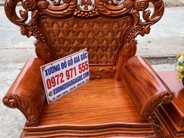 Ghế Hoàng Gia gỗ hương đá tay liền không chấp ghép
