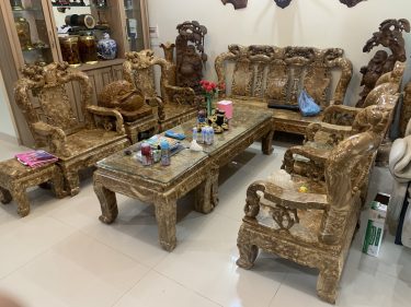 Mẫu bàn ghế Minh Quốc Đào bộ 10 món gỗ nu nghiến cực đẹp