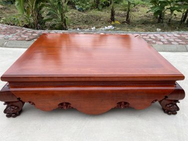 Sập kê phòng khách gỗ gụ trơn chân 24cm