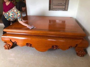 Sập gỗ phòng khách trơn 1m6x2m