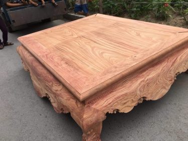 Sập ngồi phòng khách gỗ hương đá để trơn