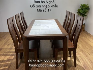 Bàn kích thước 160*80cm + 6 ghế