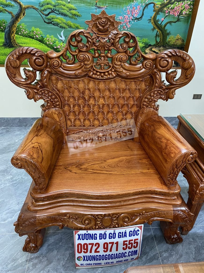 Ghế đơn dáng cao to, tay trụ lớn hơn hàng phổ thông rất nhiều