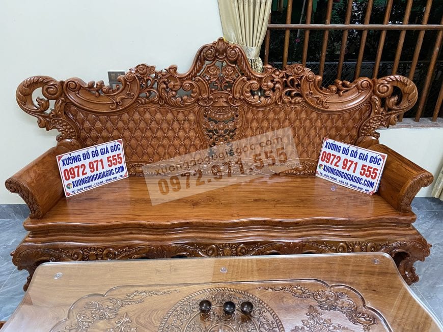 Ghế dài kích thước 267*140*81cm ván tràn nguyên tấm dày 4cm