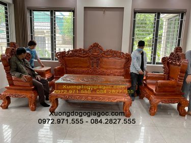 Bộ bàn ghế Hoàng Gia V5 Chân 16 gỗ hương