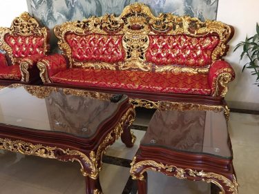 Ghế dài bộ hoàng gia dát vàng