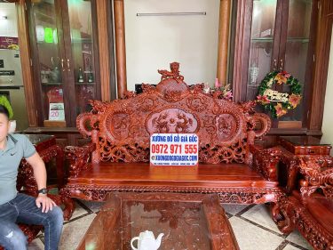 Ghế dài bộ rồng đỉnh gỗ hương