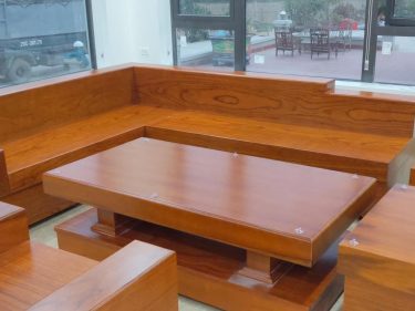 Bộ sofa nguyên khối gỗ Gõ