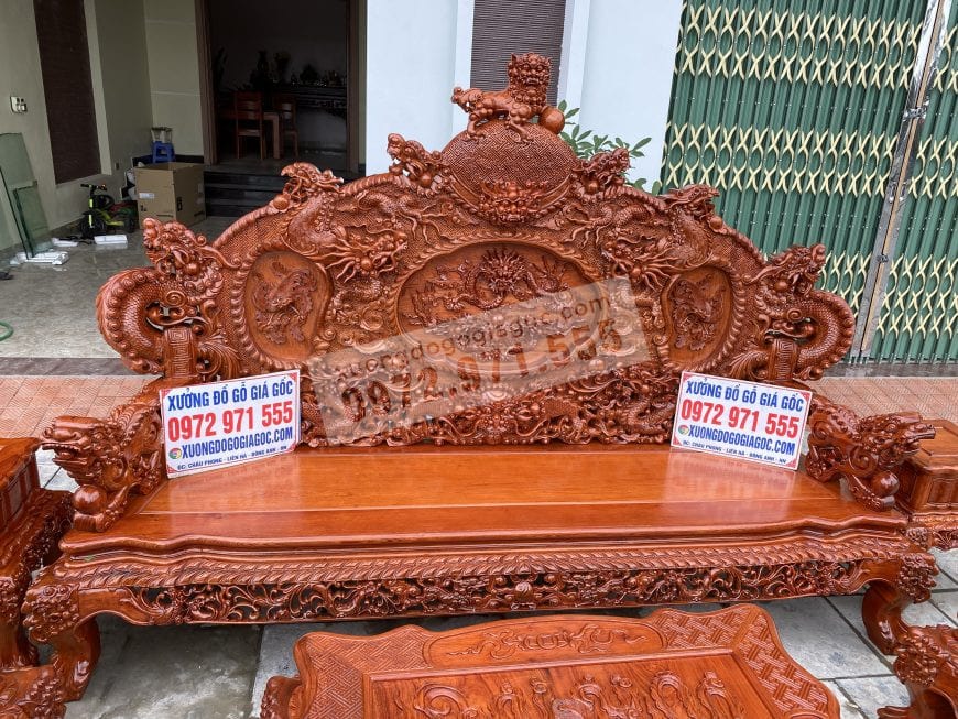 Ghế dài bộ Rồng Đỉnh Tay 14