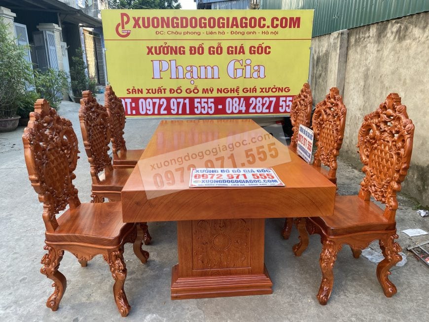 Bàn ăn nguyên khối Gỗ Tự nhiên