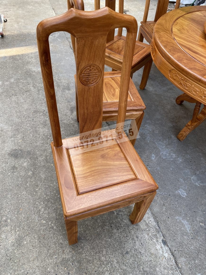 Ghế ăn mẫu chữ thọ chất liệu Gỗ Gõ