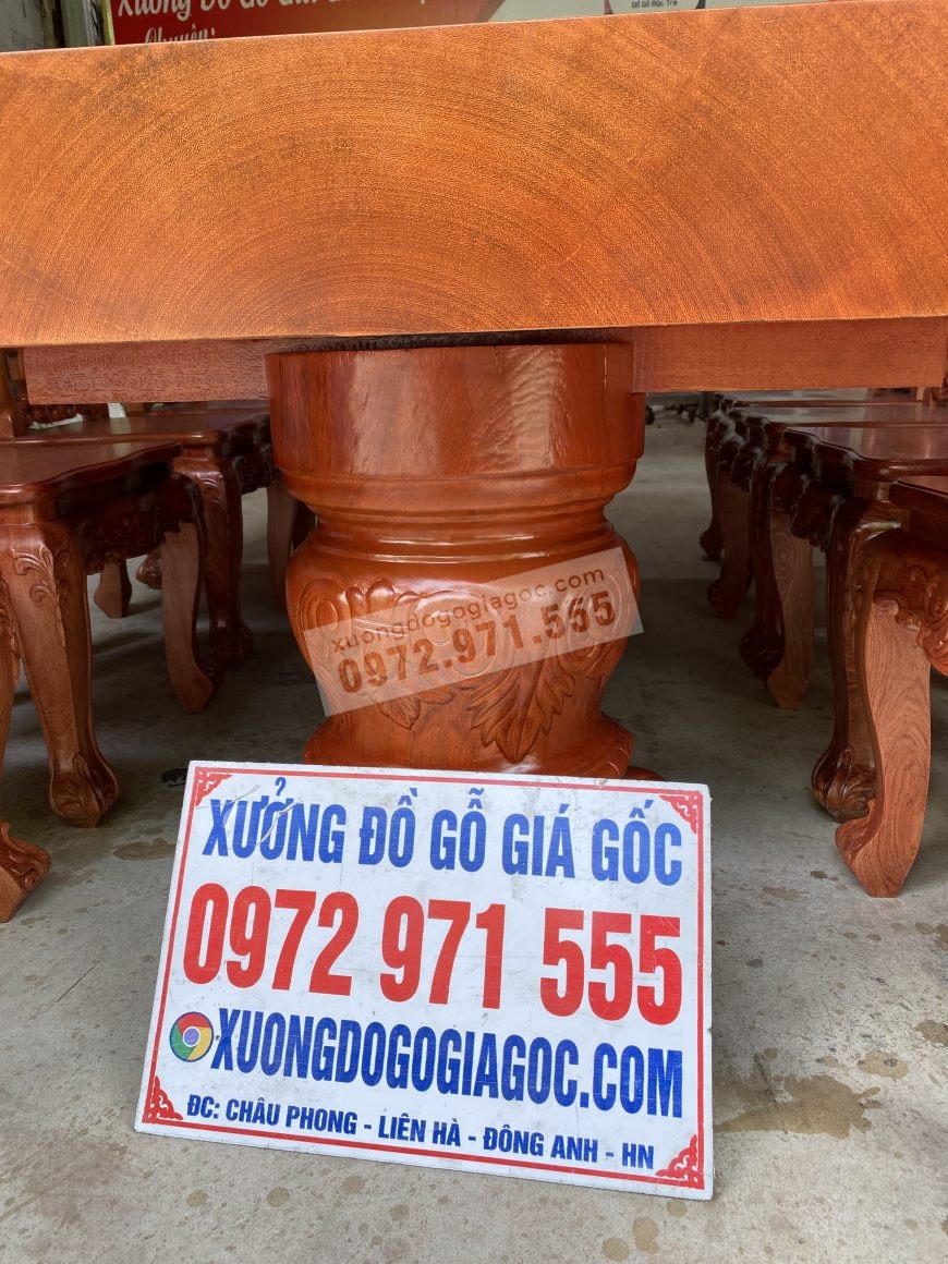 Chân bàn hình tròn nguyên khối đục trạm tinh xảo