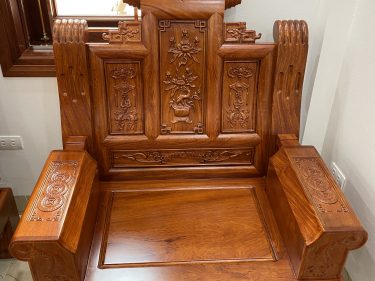 Ghế đơn bộ âu á chương cuốn thư gỗ hương