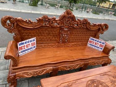 Ghế dài bộ hoàng gia V4 gỗ hương đá