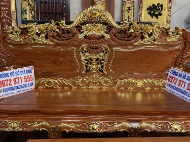 Ghế dài mẫu bàn ghế hoàng gia dát vàng cực kỳ đẳng cấp