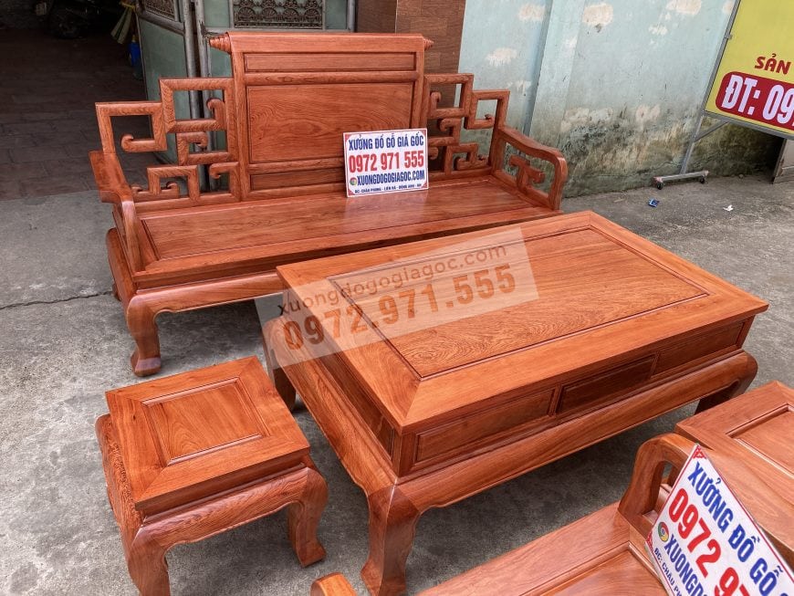 Ghế dài 207cm được các nghệ nhân chọn gỗ đẹp làm lên siêu phẩm