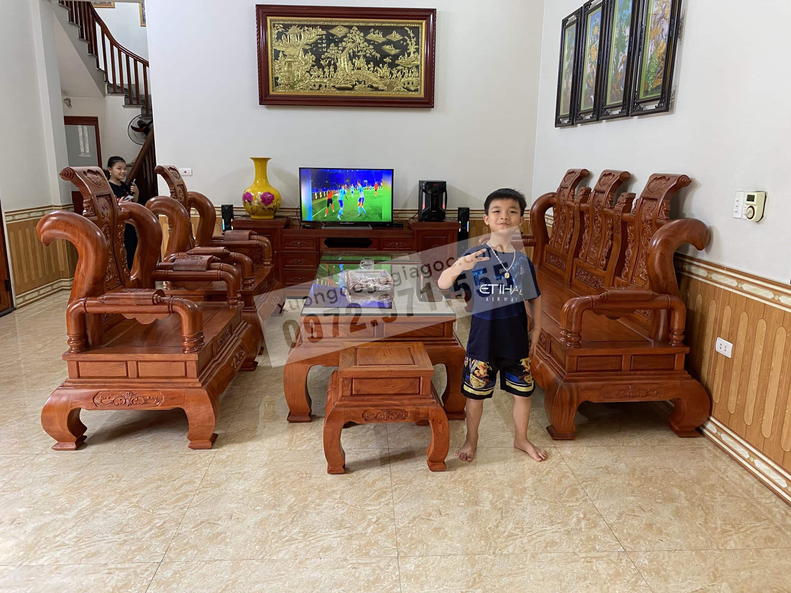 Bàn ghế Tần Thủy Hoàng Tay cột 12 Chân 14 ( A Du - Bắc Ninh ...