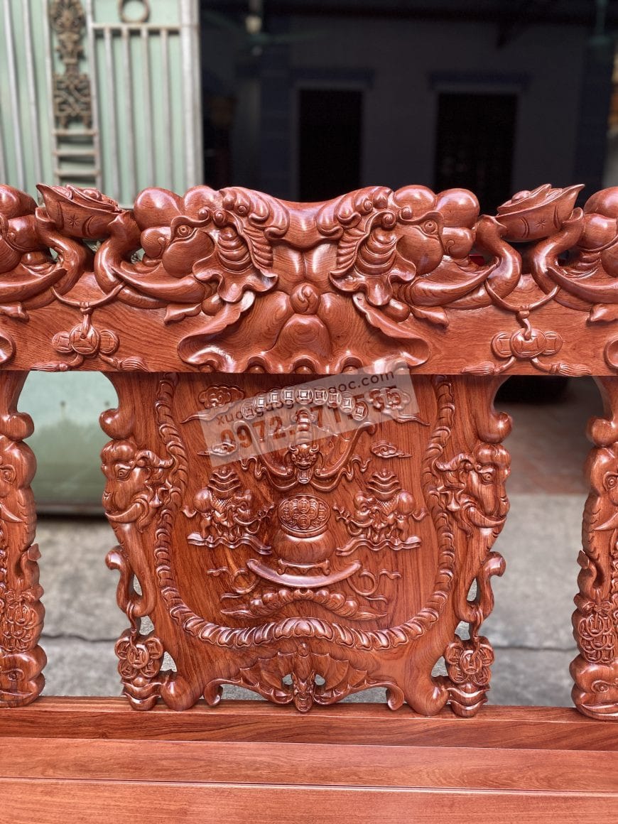 Vách giữa ghế dài đục voi tài lộc