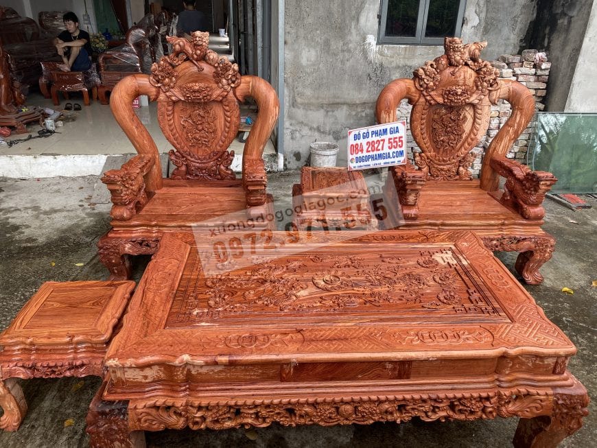 Bộ đôi ghế đơn mẫu nghê phượng