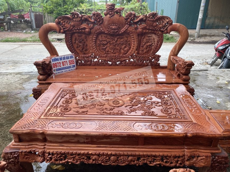 Ghế dài bàn ghế nghê phượng