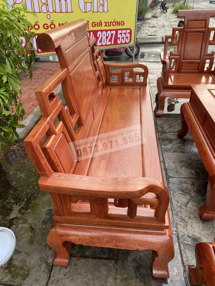 Ghế dài bộ sơn thủy vách cong