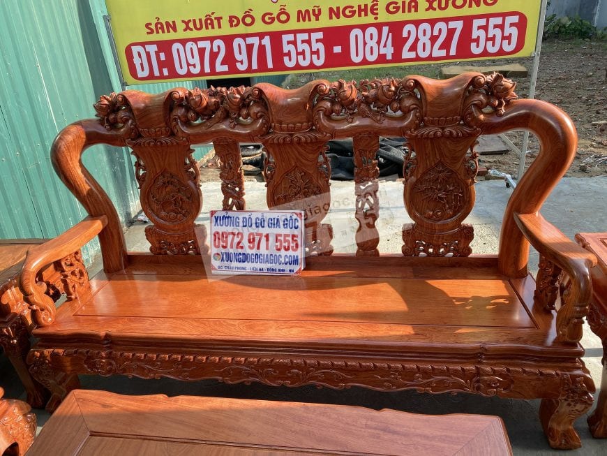 Ghế dài bộ quốc đào tay 12