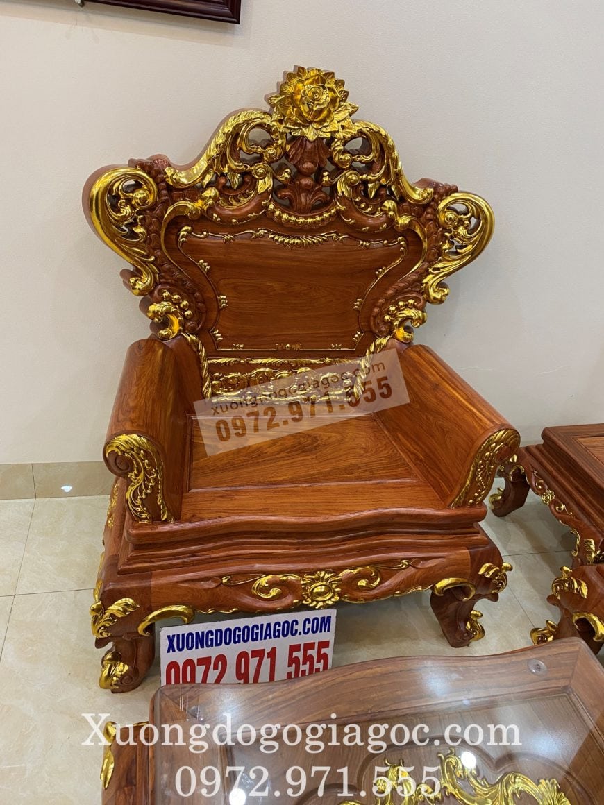 Ghế đơn hoàng gia dát vàng