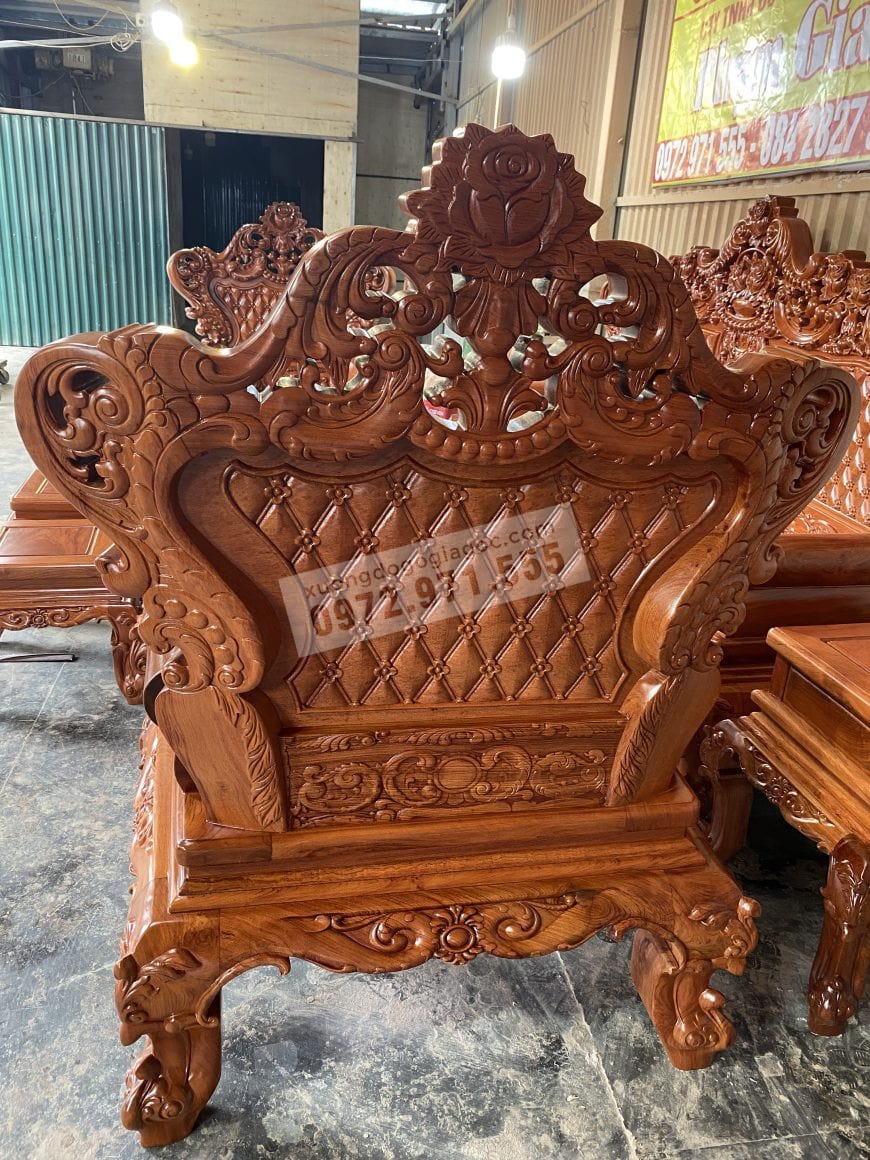 bàn ghế hoàng gia louis k5v2 gỗ hương
