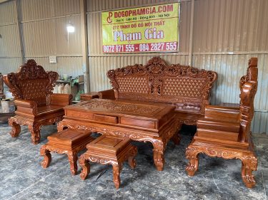 bàn ghế hoàng gia louis k5v2 gỗ hương
