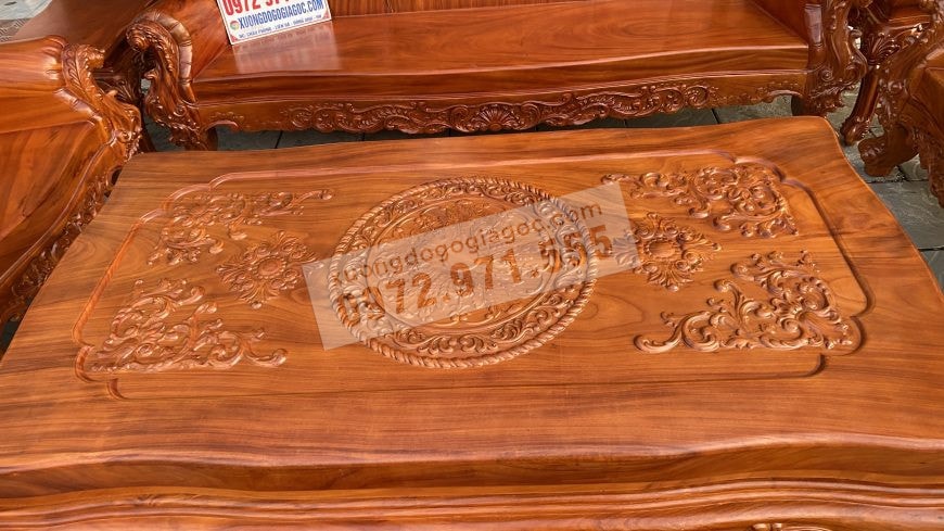 bàn ghế hoàng gia V10 gỗ gõ