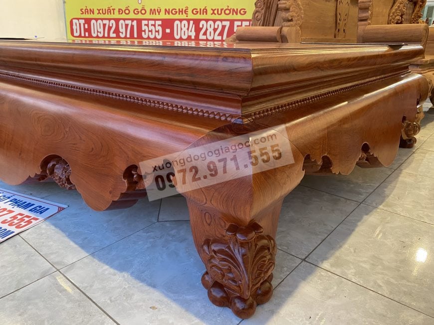 Sập ngồi chân 24 gỗ hương đá