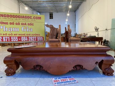 Sập ngồi chân 24 gỗ hương đá