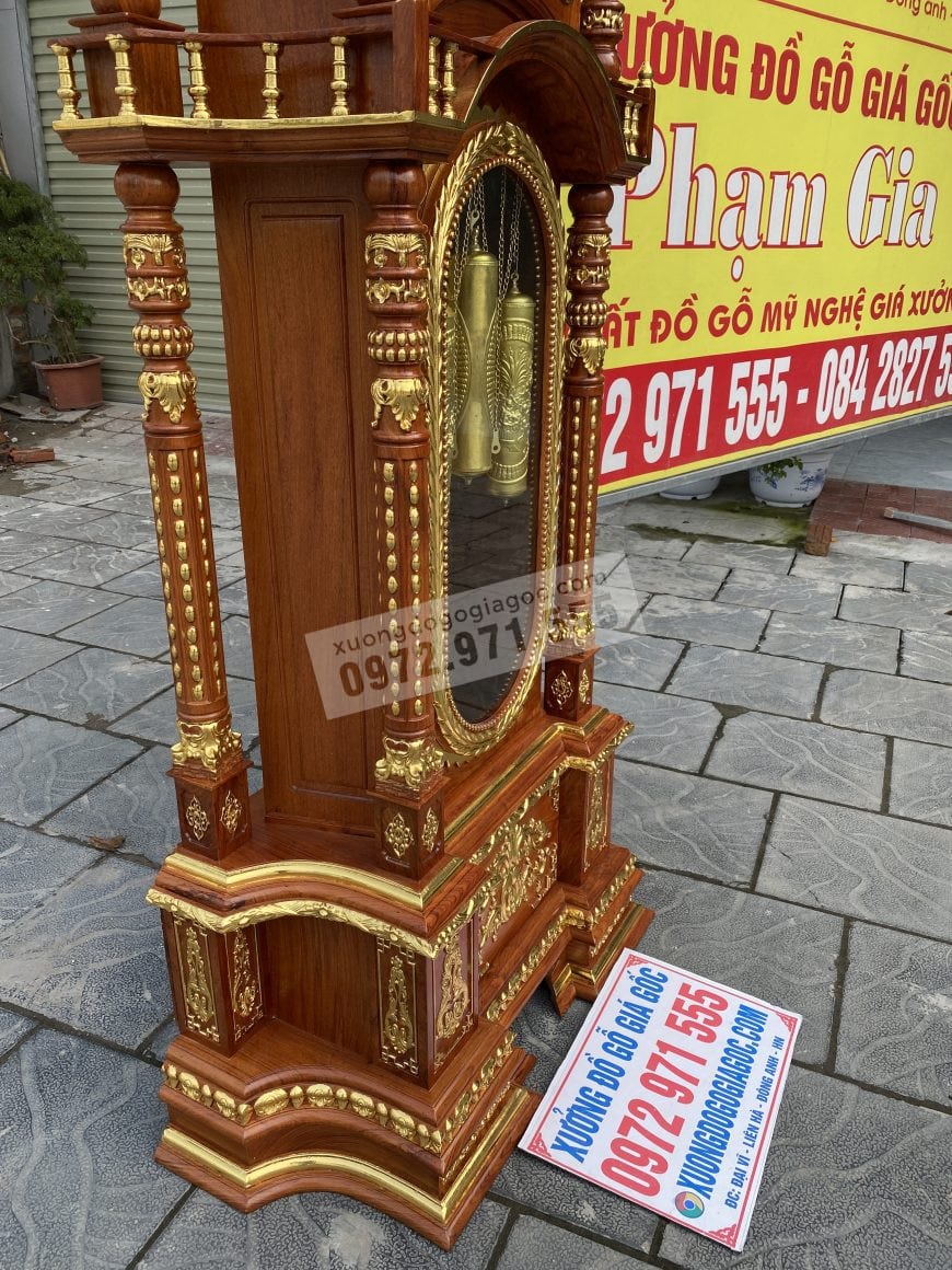 Đồng hồ tứ trụ dát vàng