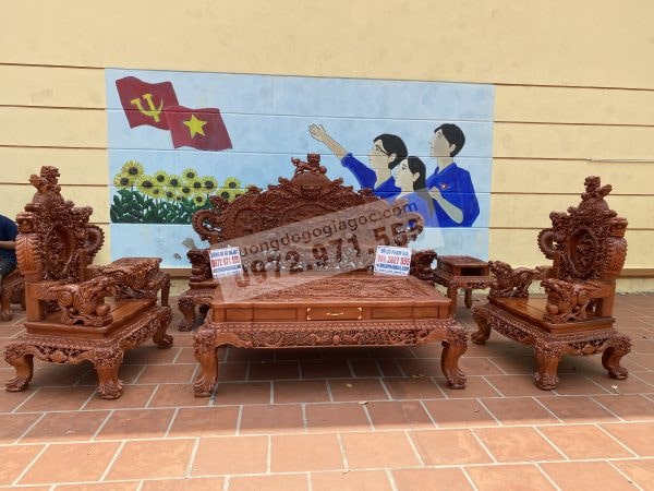 Bàn ghế Rồng đỉnh Gỗ Hương