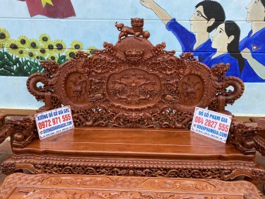 Ghế Dài bộ rồng đỉnh chân 14 gỗ hương