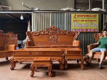 Bàn ghế hoàng gia louis Gỗ hương