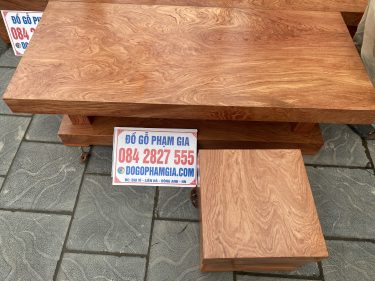 sofa góc gỗ hương đá