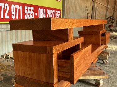 Kệ tivi nguyên khối gỗ hương đá