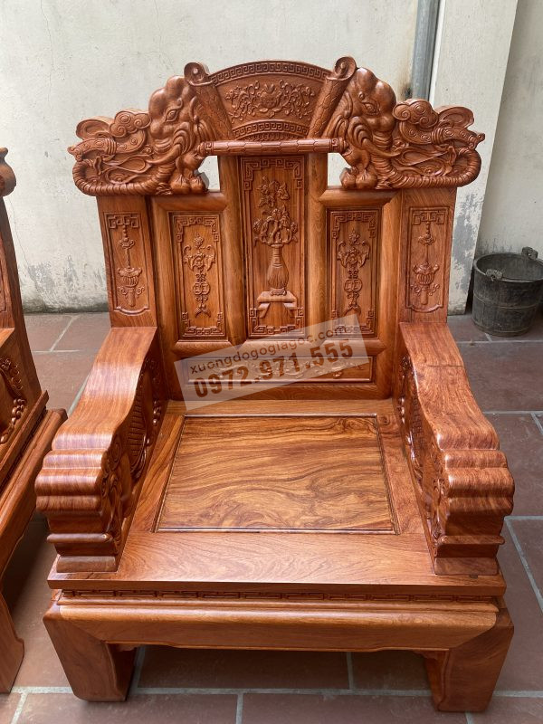 Bàn ghế Âu Á Kim tiền gỗ hương