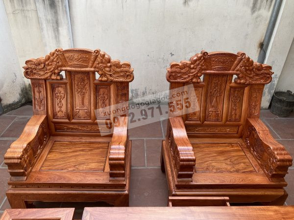 Bàn ghế Âu Á Kim tiền gỗ hương