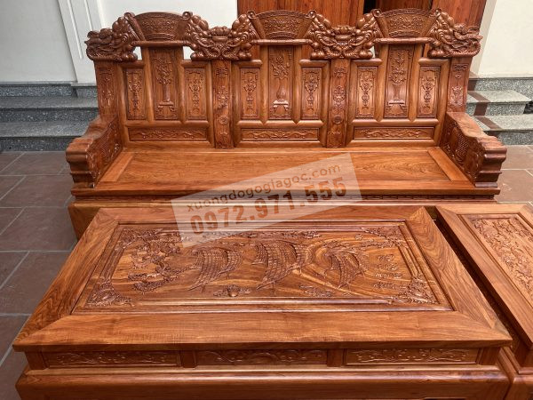 Bàn ghế Âu Á Kim tiền gỗ hương