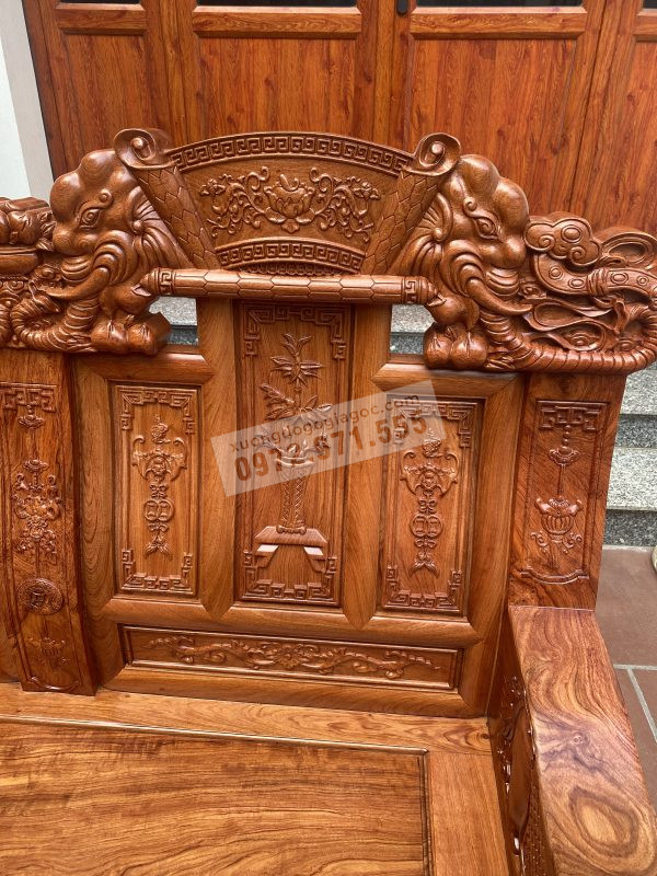 Bàn ghế Âu Á Kim tiền gỗ hương