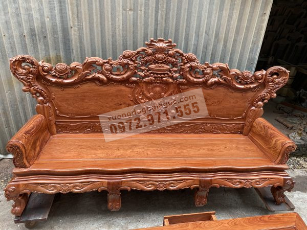 Bàn ghế hoàng gia chân 12 gỗ hương đá