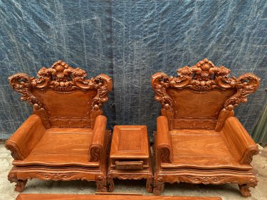 Bàn ghế hoàng gia chân 12 gỗ hương đá