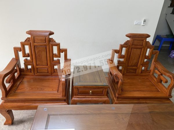 Bàn ghế phòng khách gỗ hương