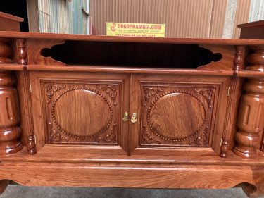 kệ TV cột nho gỗ hương